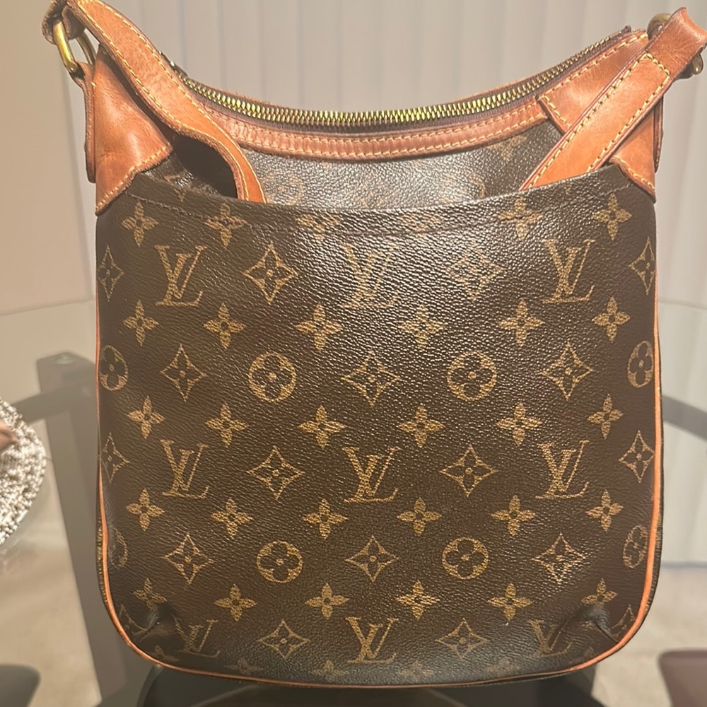 Louis Vuitton Brown Monogram Canvas Odeon MM Shoulder Bag with Vachetta Leather